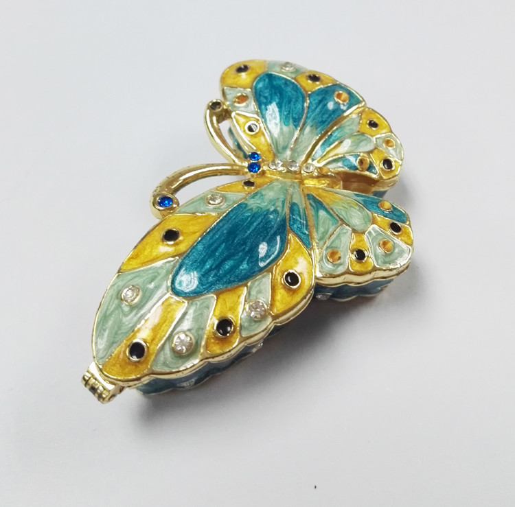 Alloy jewelry metal box butterfly trinket box for promotion gift