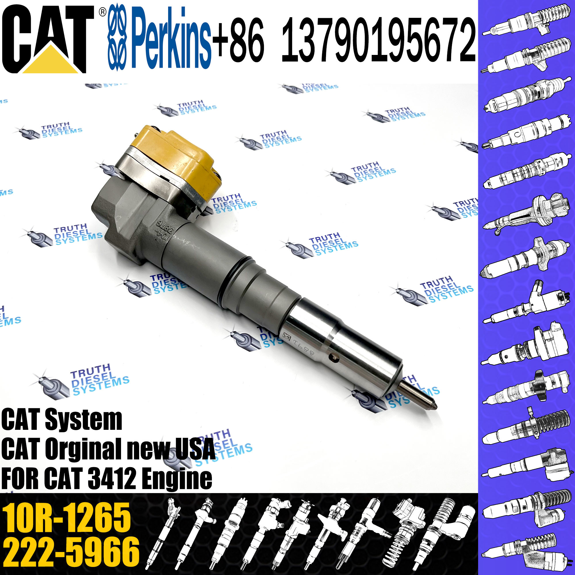 Common Rail Fuel Injector 232-1173 10R-1265 232-1175 232-1183 10R-1266 Engine For C-A-T Caterpillar 3412