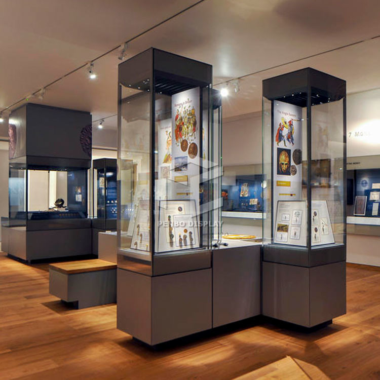 3D Rendering Design Museum Display Showcase T4 LED Museum Display Furniture