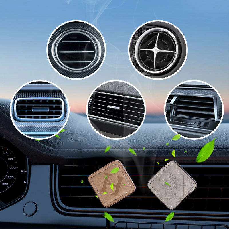 Custom Leather Car Air Freshener Personalised Sustainable