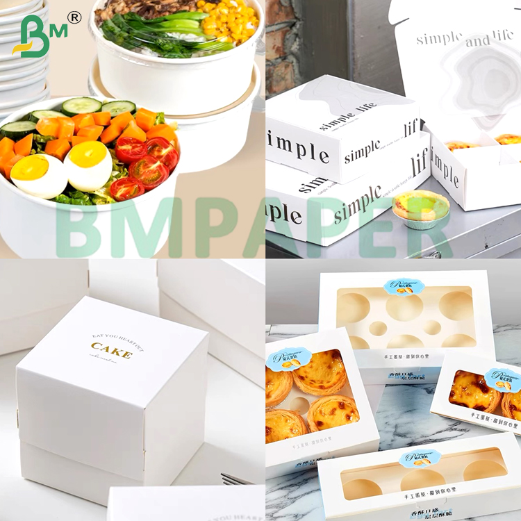 200gsm＋15gsm PE Coated Food Board Waterproof & Greaseproof for Burger Boxes Paper Cups Food Packaging