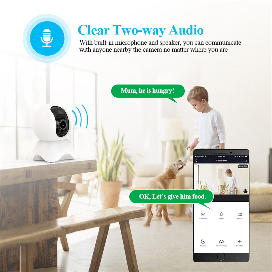 Smart Unistone 2MP Indoor Wireless PTZ Camera WIFI PTZ Camera(US-IW203)