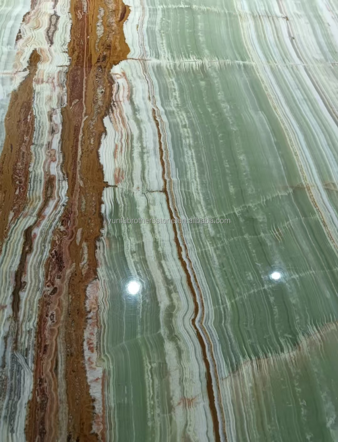 Polished Surface Finishing Pakistan Bamboo Onyx Marble Slabs for Table Modern Design Style