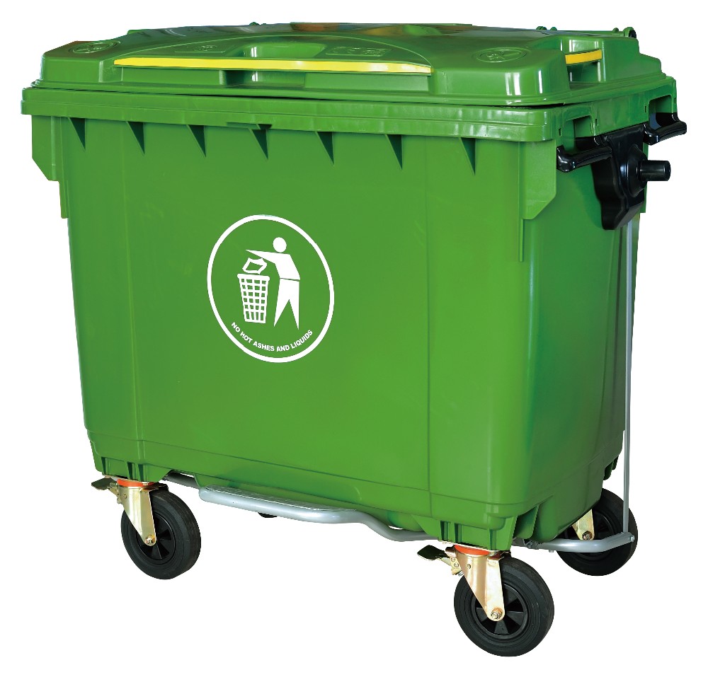 4 wheels dumpster with pedal recycle dustbin 660