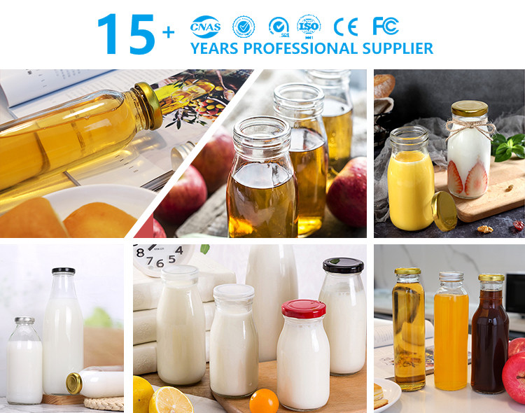 Eco Friendly Frosted Bulk Glass Milk Bottles 16 Oz Kombucha Bottles With Lid