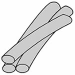 A plan of cross laid steel wire rope.