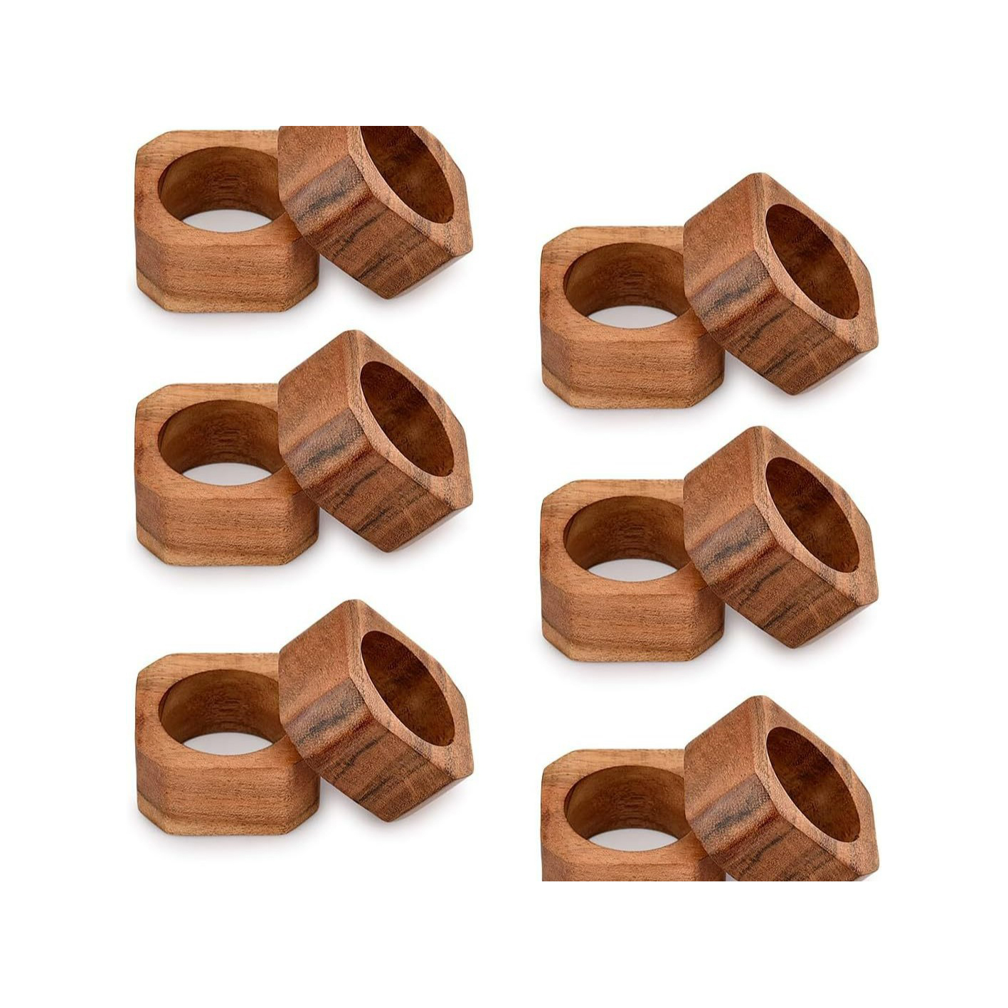 Octagon Wooden Napkin Ring 50x50x25mm
