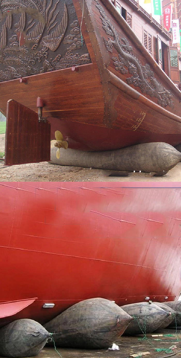 Black Reinforcement Airbag Launching Ship Good Air Tightness Airbag For Ship