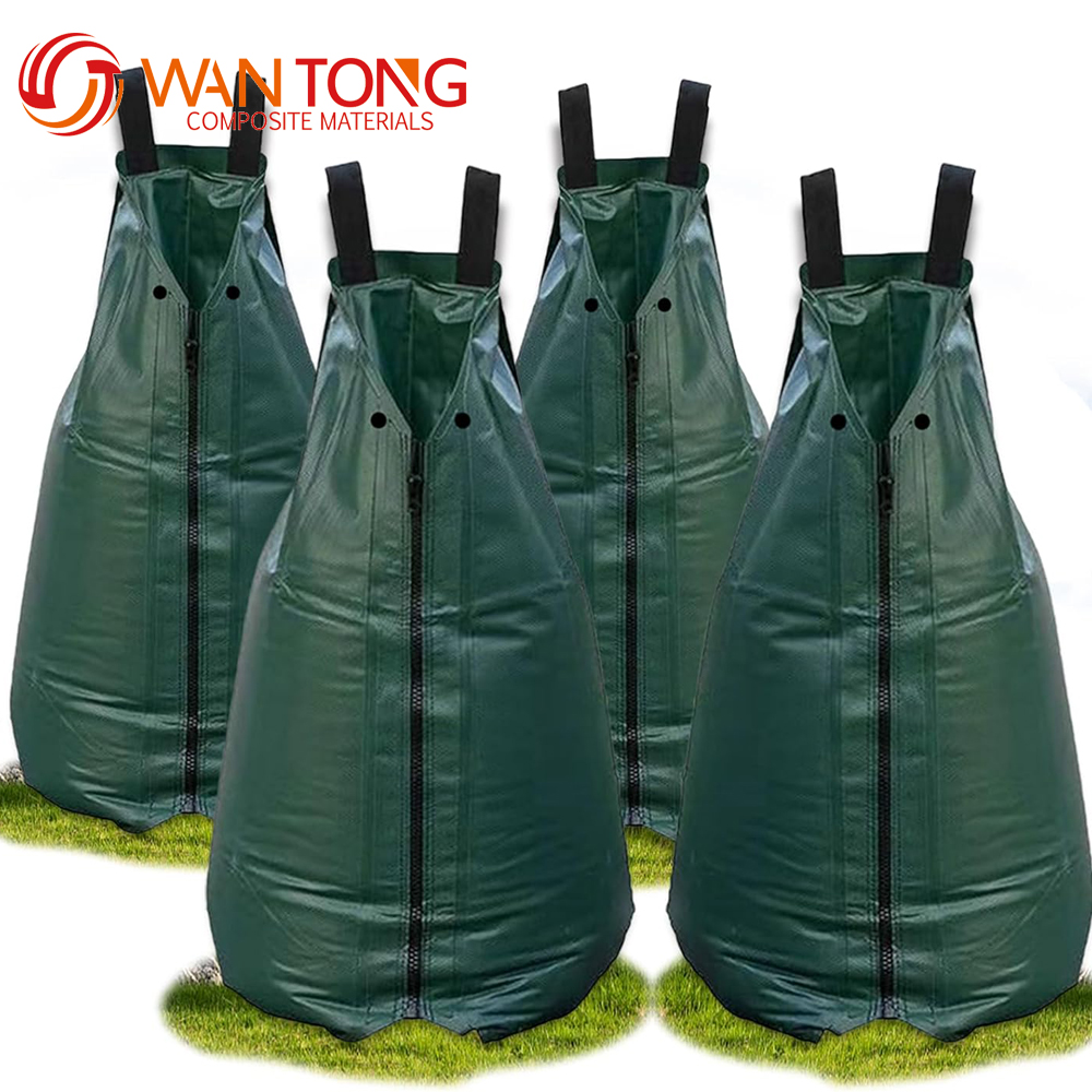 Slow Release Watering Bag with Two Drainage Pipes 20 Gallon PVC Tree Water Bag 500gsm