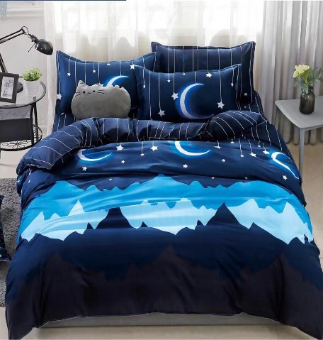 Luxury Modern Logo Bed Sheet Set 100% Cotton microfiber Case bedding set Customized Logo