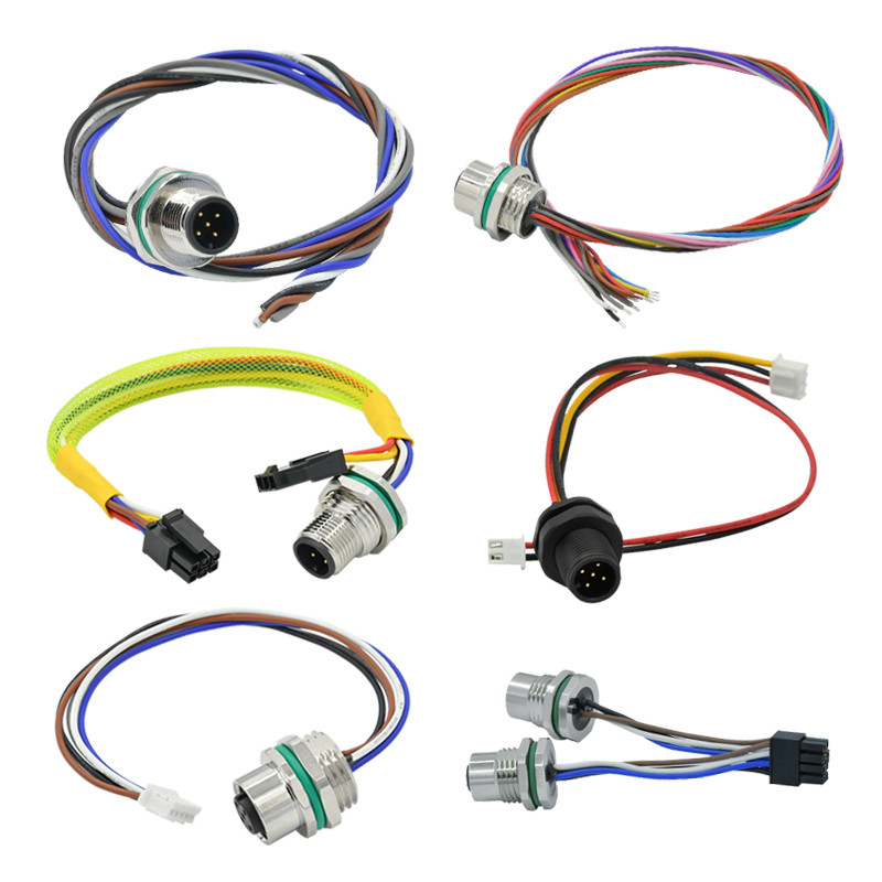 A Code Female M12 4 Pin Waterproof Cable Connector Custom Length Cable