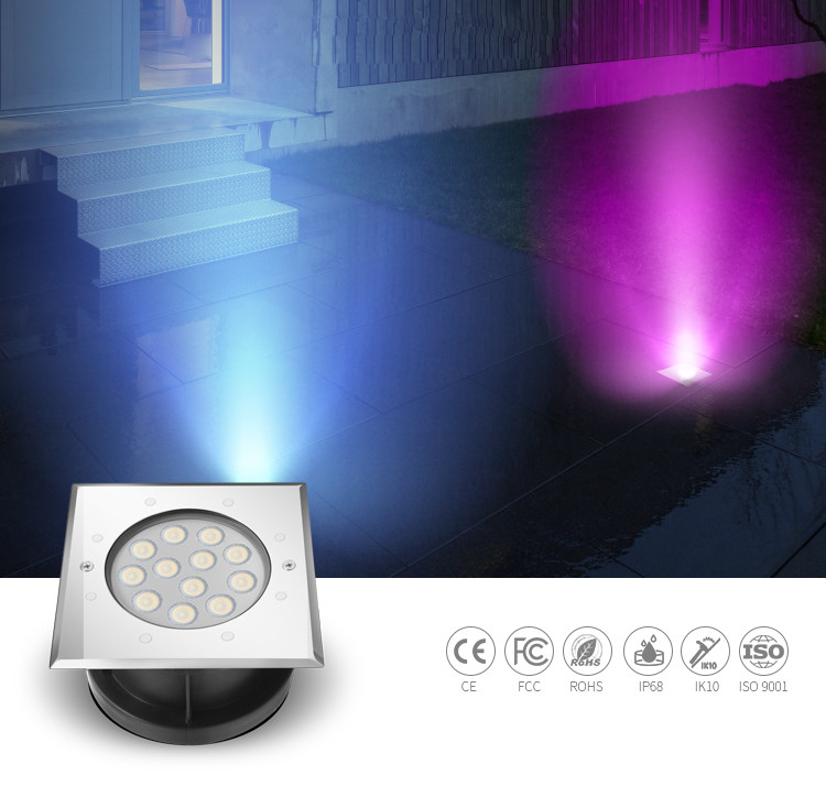 9W 6500K Flat Led Landscape Lighting AC100-240V Waterproof IP68 850LM