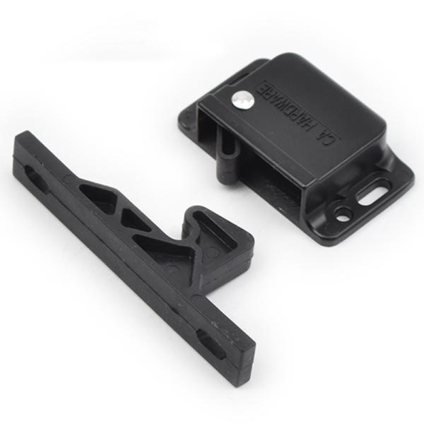 Cupboard Door Catch Latch Black Plastic Press Type