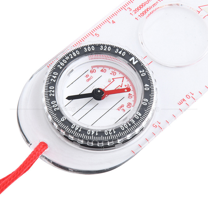 Outdoor Multifunctional Ruler Map Compass Waterproof Camping Compass