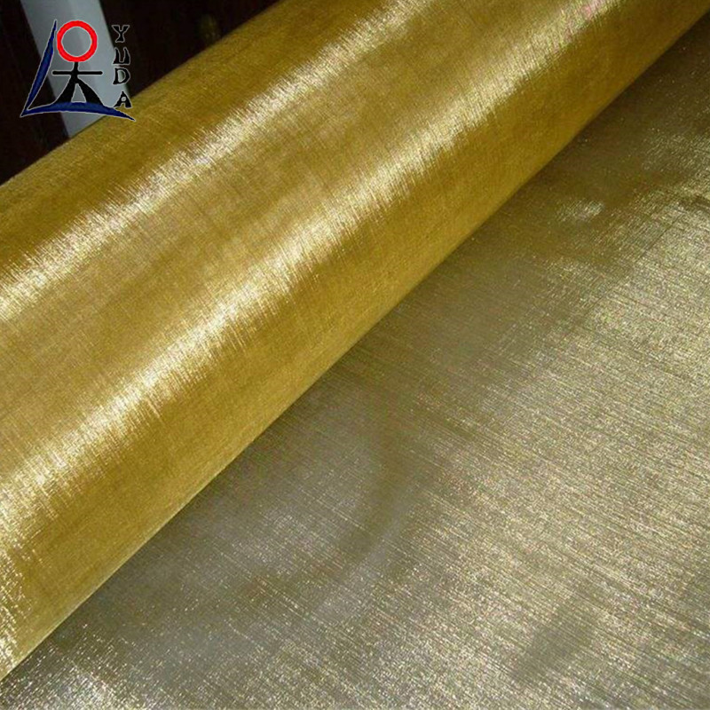 Metal Square Brass Wire Mesh Screen Woven Fine Decorative Brass Mesh Durable RF Shielding