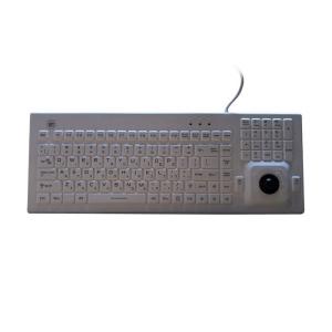 Quality Black / White Waterproof Computer Keyboard With Rollerball Mouse USB Interface for sale