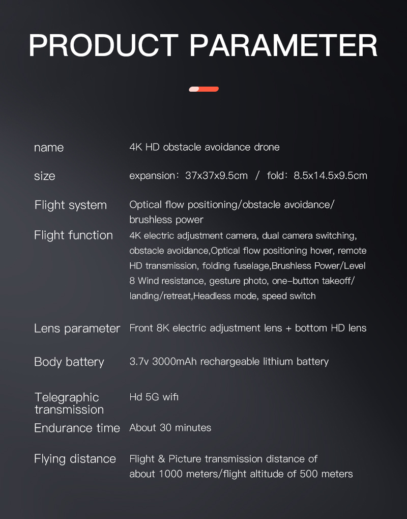 4k HD Camera Quadcopter Rechargeable Drone Expert Operator Skill Level Foldable Aircraft Free Shipping Adults