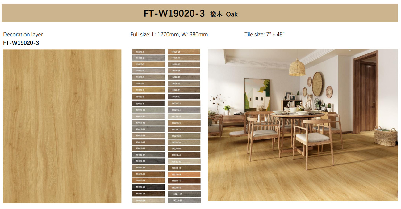 Oak Grain SPC Vinyl Flooring Click Waterproof Fireproof GKBM FT-W19020