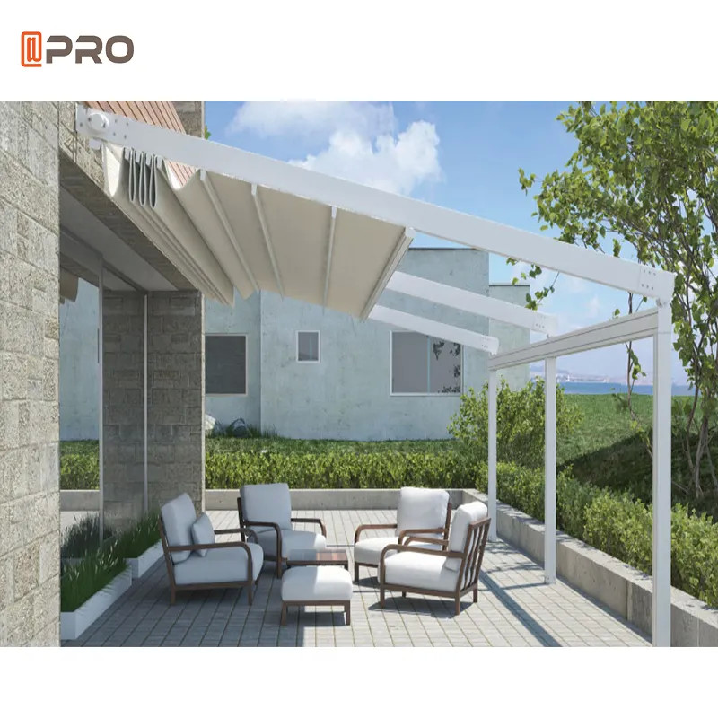 Retractable Modern Aluminum Pergola Garden Gazebos For Luxury Sunrooms