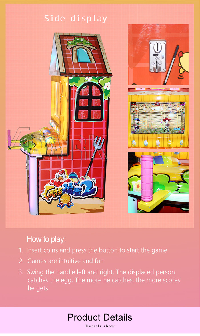 Crazy Lay Egg Lottery Ticket Prize Arcade Game Machine Coin Operated Indoor Amusement