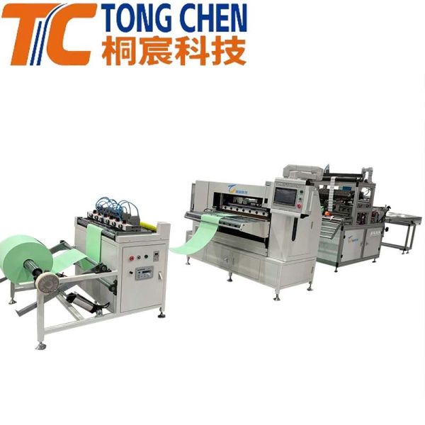 Fully Automatically All Servo Motored Knife Type Pleating and Gluing Production Line for Commercial Applications