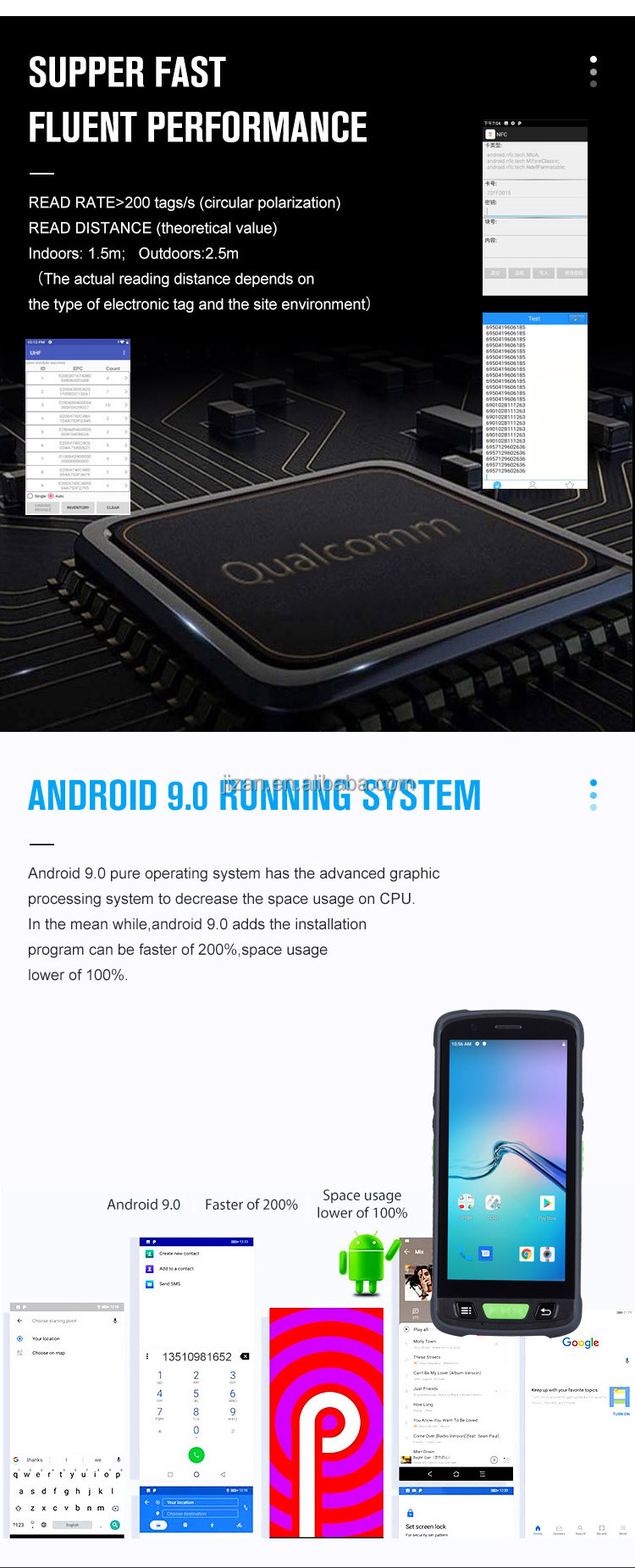 JZIOT V9000P BT GPS Android 9.0 Smartphone Your All-in-One Barcode Scanning Solution