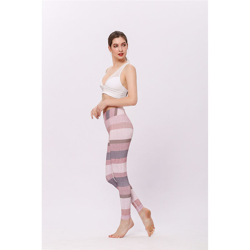 OEM Custom Push Up Patterned Yoga Pants Fitness Colorful High Wasited