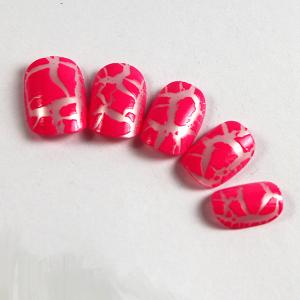 Quality Prink cracking nail tips Kids Fake Nails with ABS material for sale