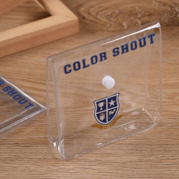PVC Plastic Bag With Button Skincare Packaging Eco Friendly With Press Button