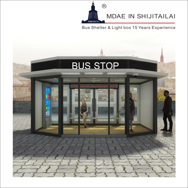 Metal Rectangle T8 Tubes IPE 140 Bus Stop Kiosk