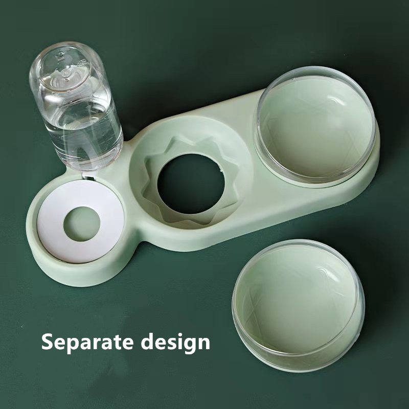 Anti Overturning Double Cat Water Bowl Automatic Water Storage For Protecting Cervical Spine