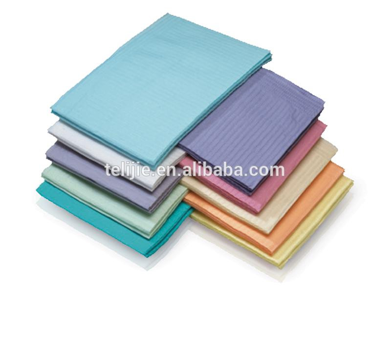 Anti Leakage Colorful PE Film Dental Disposable Bibs For Patient