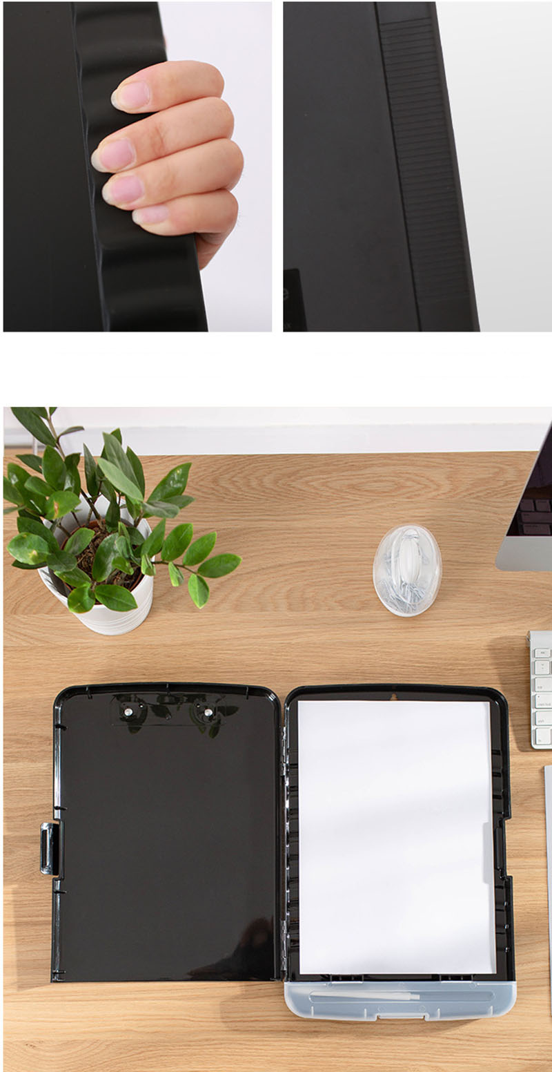 A4 Size Plastic Writing Board File Box with Elastic Closure Folder and Waterproof Clipboard