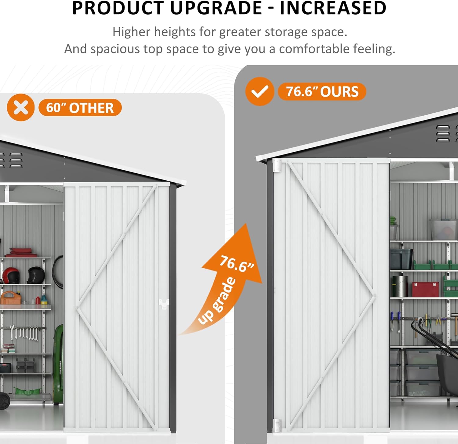 Waterproof 8 x 12 FT Metal Garden Shed with 4 Vents and Durable Design from AJUNION