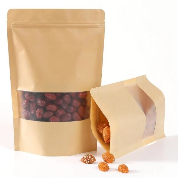 Kraft Paper Standing up Pouches Packaging Zipper Bag for Food