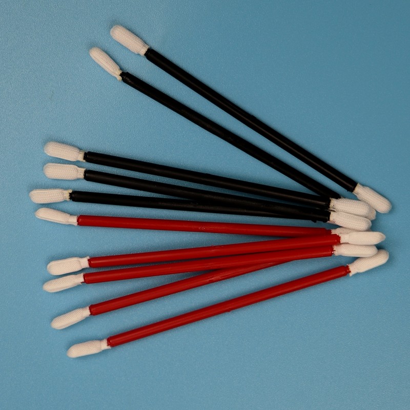 Lint Free Black Handle Double Ended Cleanroom Swab Car Cleaning Polyester Swab Stick
