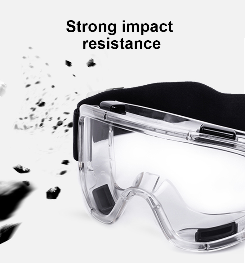TPR Frame PC Lens Industrial Safety Goggles with Anti-Scratch UV Anti-Fog Protection