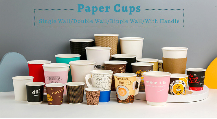 PE PLA Coated Eco Friendly Takeaway Coffee Cups Offset Printting