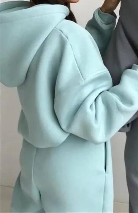 Drawstring Pants Two Piece Sets Women Tracksuit Jogging Suits Women Sweatpants and Hoodie Set