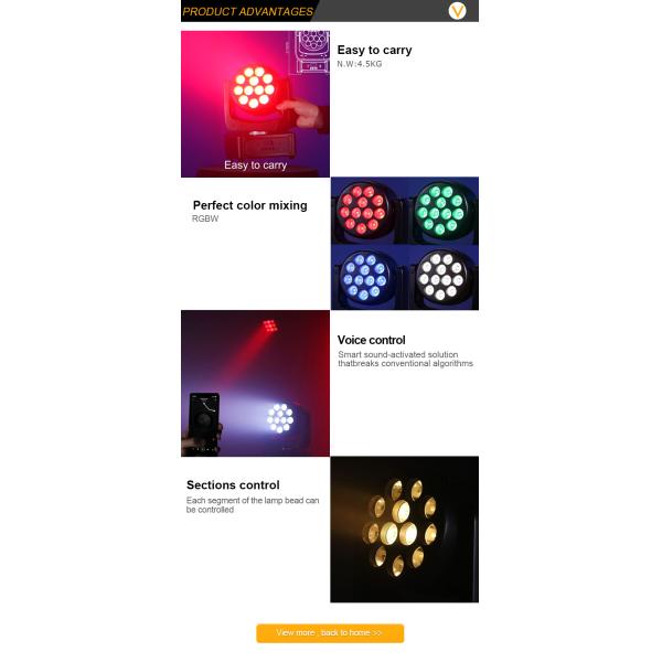 Mini 12x8W Led Rgbw Light Dmx Dj Disco Party Club Lighting Effect Equipment Lamp Stage Moving Head Light