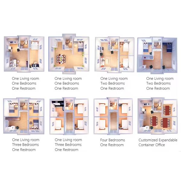 20ft Expandable Container House Dual Wings Mobile Villa for Park Courtyard Kitchen