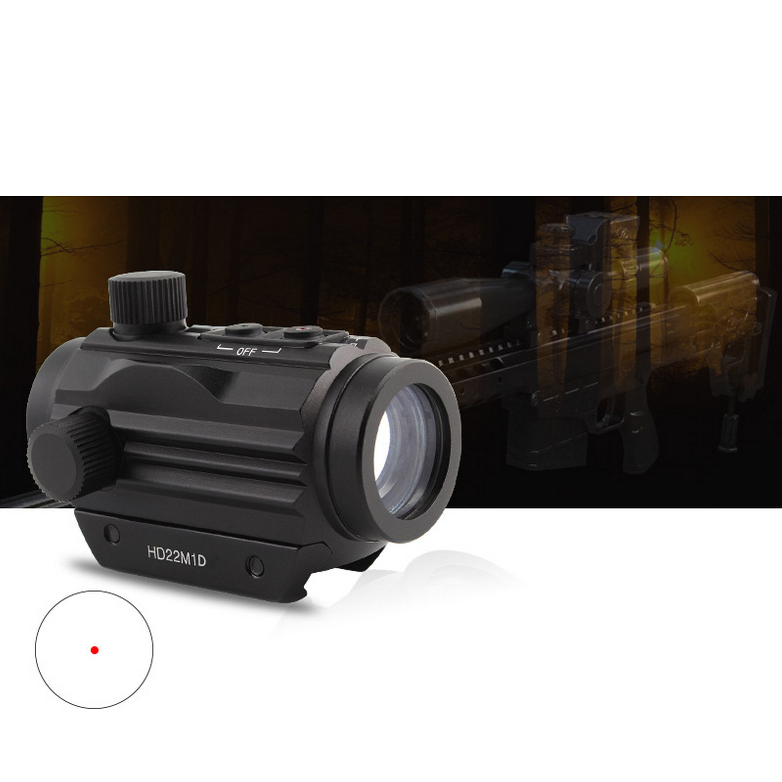 1X22MM Red Or Green Dot Sight Riflescope Hunting Optics For 20MM Rail Collimator