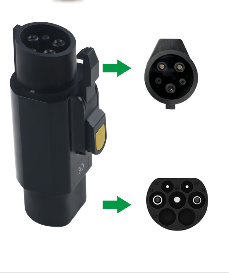 Highly Electric Vehicle Charger Type 1 Male Adapter To Type 2 Female Ev Adapter Convertor Sae J1772 Type1 To Type2 Adapter
