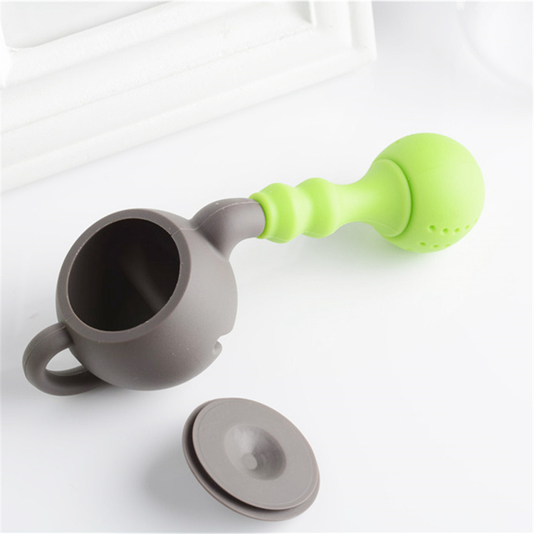 Teapot Shape Designed Silicone Strainer Tea Leaves Filter Bag Ball Mesh Silicon Tea Cup Steeper Infuser