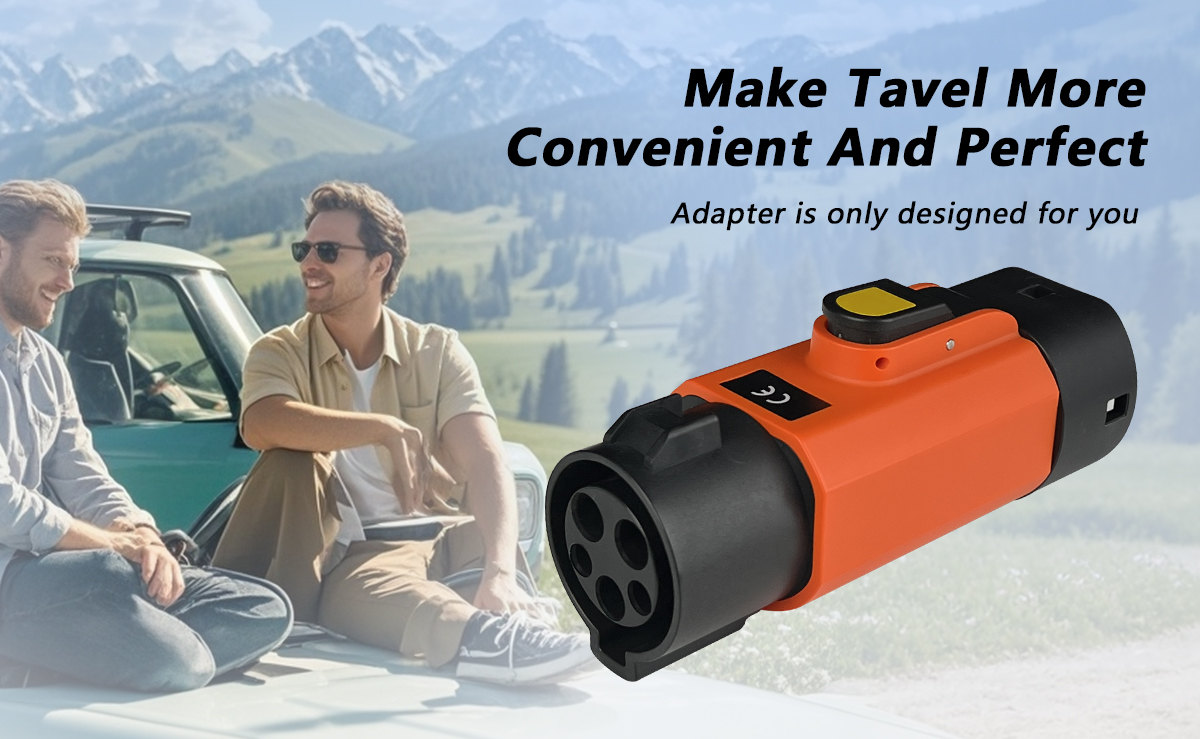 220V Operation Voltage Type1 to Type2 EV Charging Connector 7KW 32A J1772 Portable Car Adapter Charger for Type2 Car