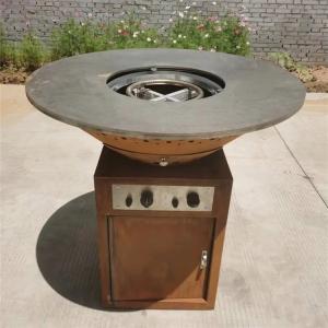 China 100cm Outdoor Commercial Barbecue Grill Corten Steel Gas BBQ Fire Pit on sale