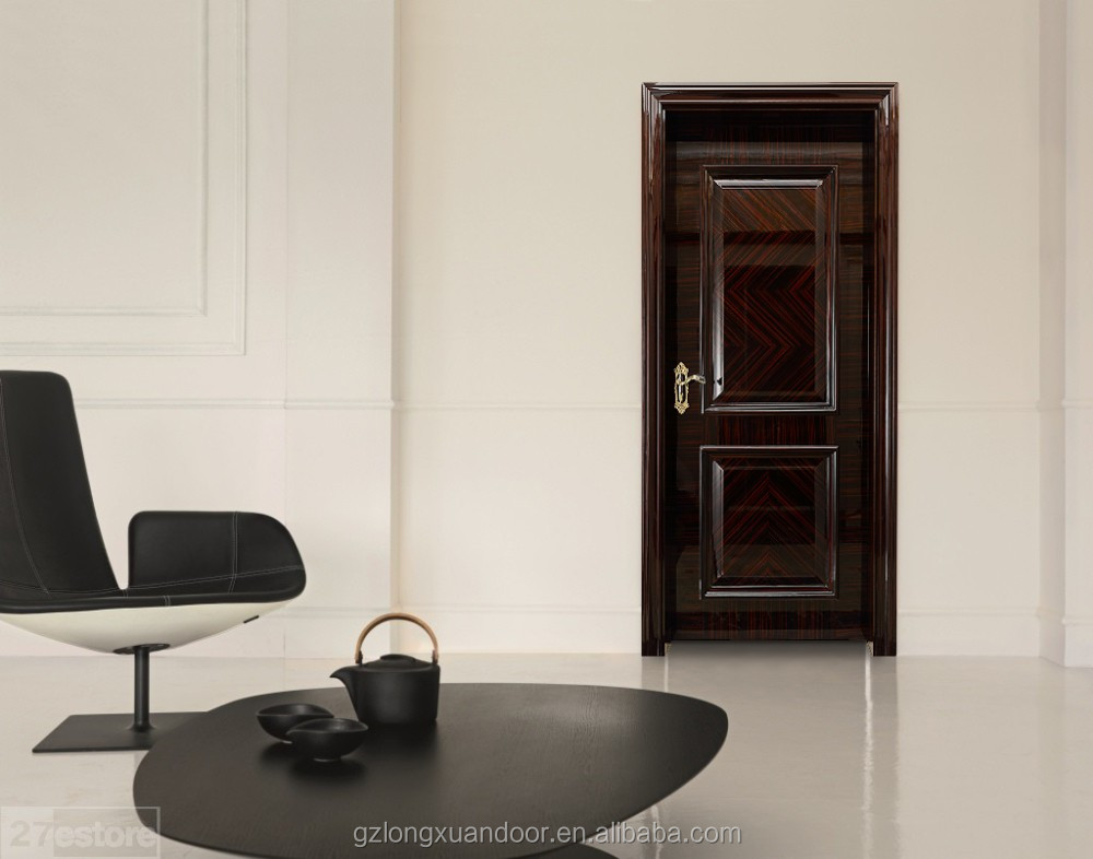 Latest design interior ebony veneer ppanel wooden bedroom door