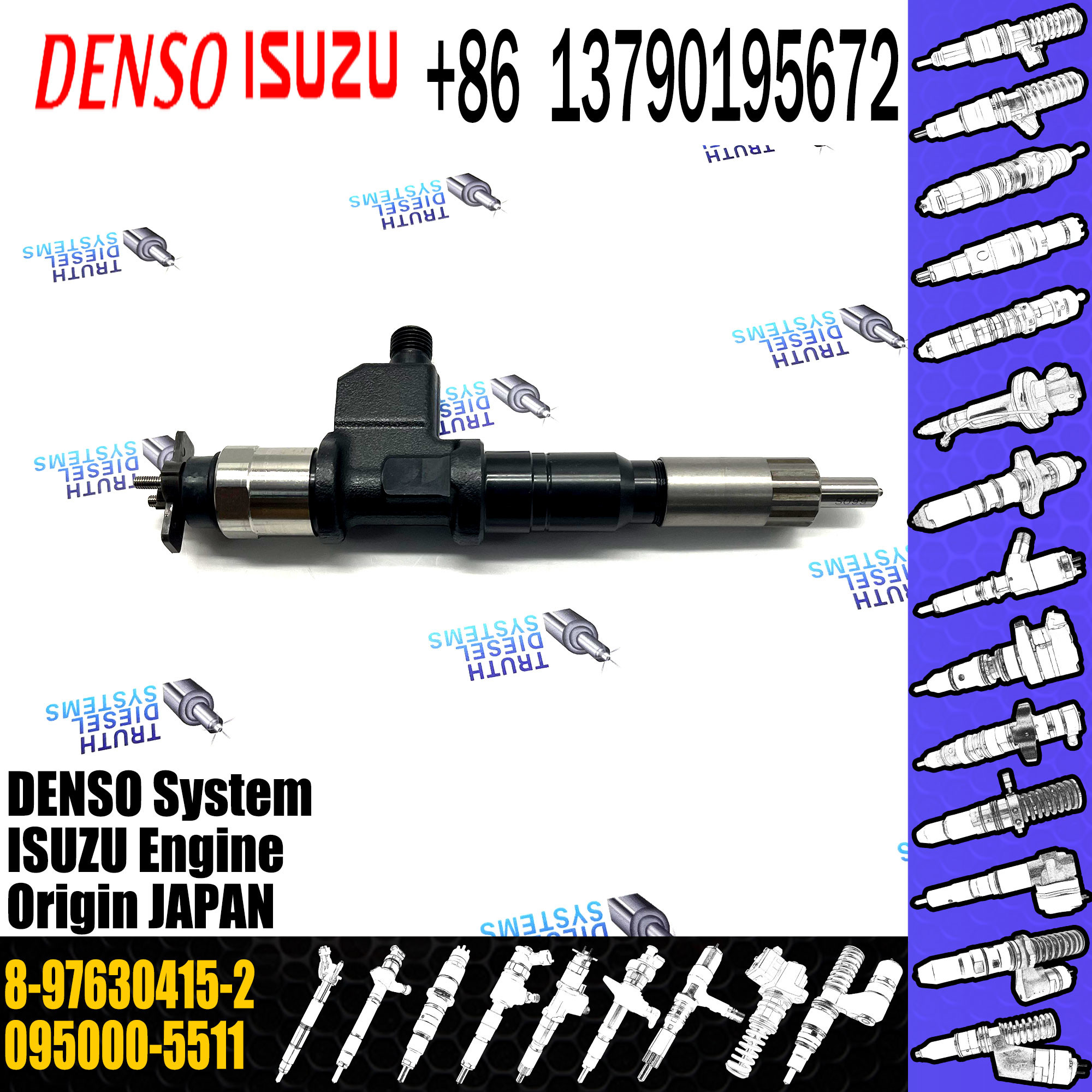 GAMEN Brand New Common Rail Fuel Injector 095000-5511 8-97630415-1 8-97630415-2 For ISUZU 6WG1 6WF1 6UZ1