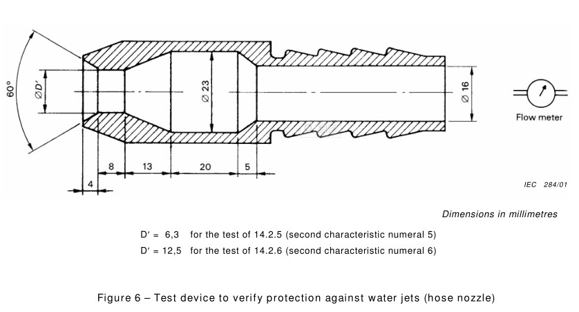 IEC 60529 Figure 6 IP Test Equipment Jet Nozzle For IPX5 IPX6