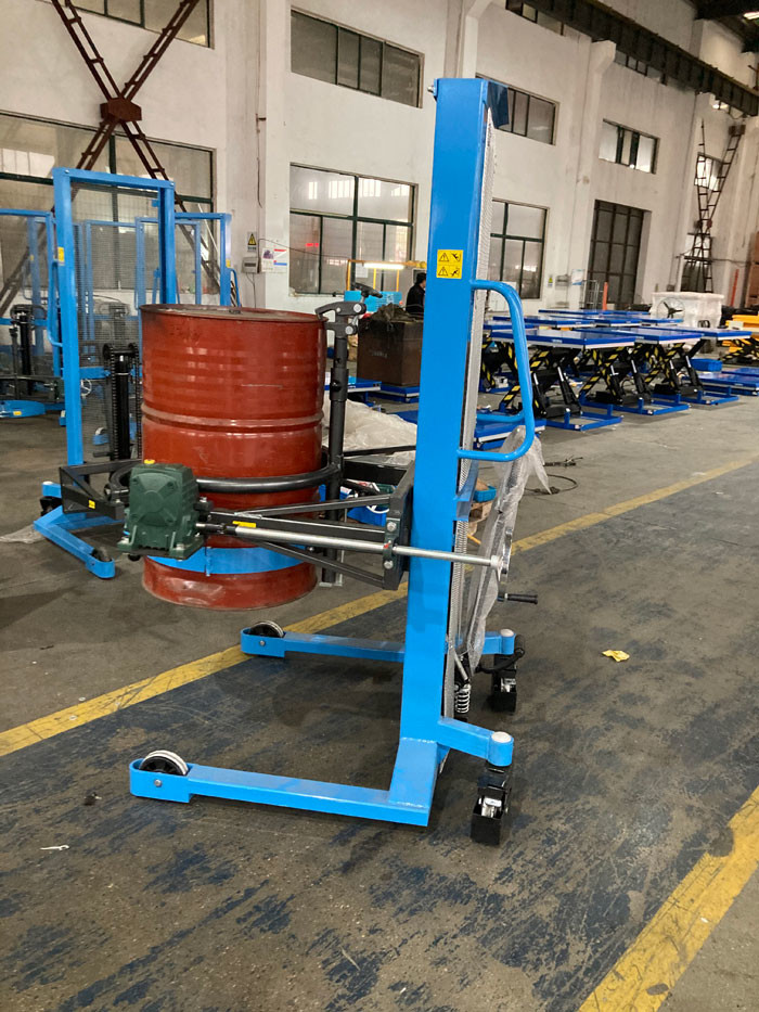 400kg 200 Litre Mobile Drum Lifter Stacker Lift Tilt Stock With Pedal Operated